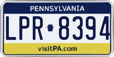 PA license plate LPR8394