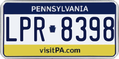 PA license plate LPR8398