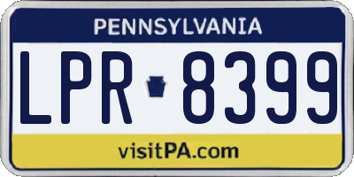 PA license plate LPR8399