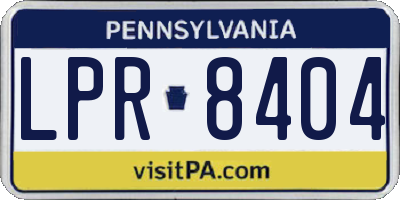 PA license plate LPR8404