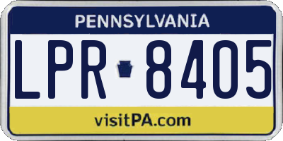 PA license plate LPR8405