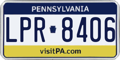 PA license plate LPR8406