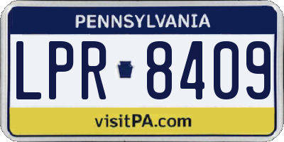 PA license plate LPR8409