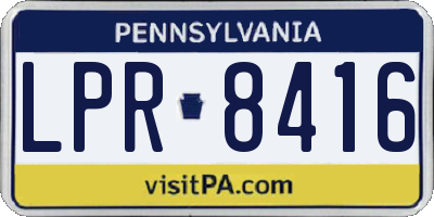 PA license plate LPR8416