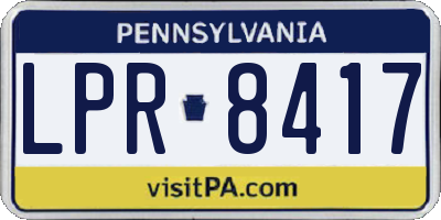 PA license plate LPR8417