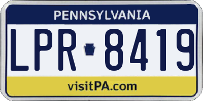 PA license plate LPR8419