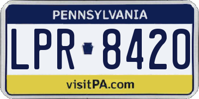 PA license plate LPR8420