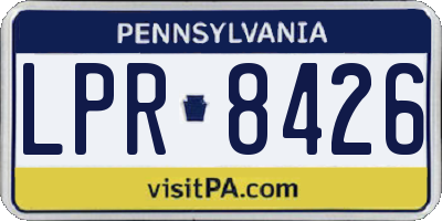 PA license plate LPR8426