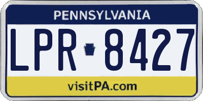 PA license plate LPR8427