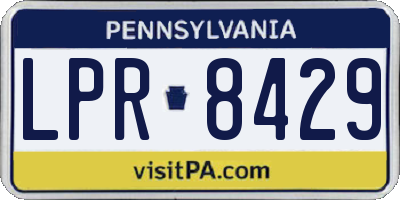 PA license plate LPR8429