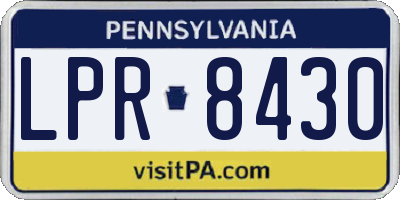 PA license plate LPR8430