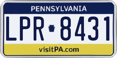PA license plate LPR8431