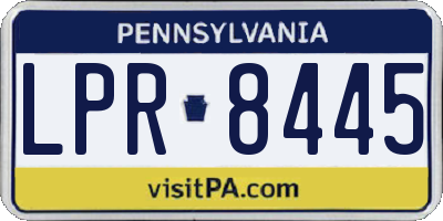 PA license plate LPR8445