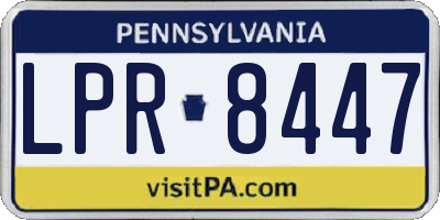 PA license plate LPR8447
