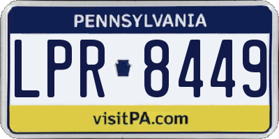 PA license plate LPR8449