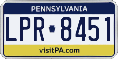 PA license plate LPR8451