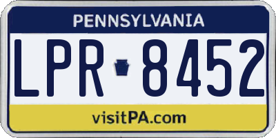 PA license plate LPR8452
