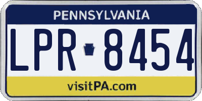PA license plate LPR8454
