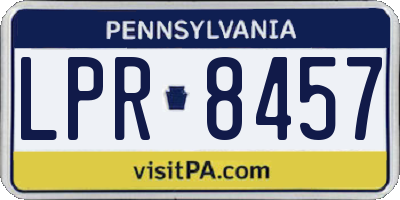 PA license plate LPR8457
