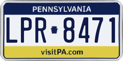 PA license plate LPR8471