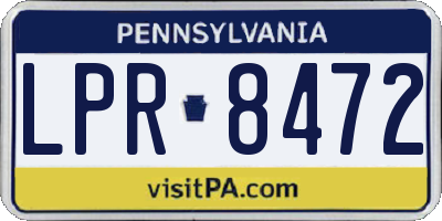 PA license plate LPR8472