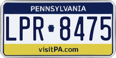 PA license plate LPR8475