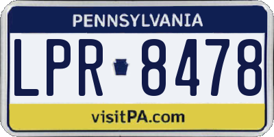 PA license plate LPR8478