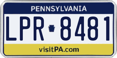 PA license plate LPR8481