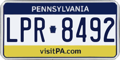 PA license plate LPR8492