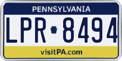 PA license plate LPR8494