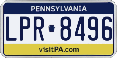 PA license plate LPR8496