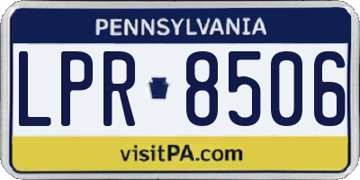 PA license plate LPR8506