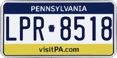 PA license plate LPR8518
