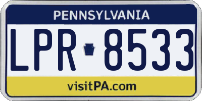 PA license plate LPR8533