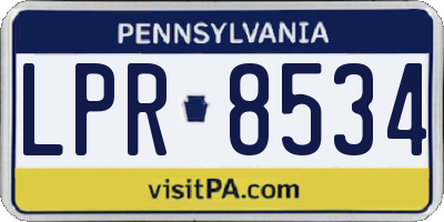 PA license plate LPR8534