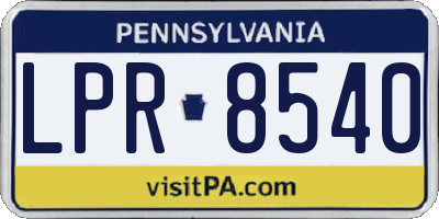 PA license plate LPR8540