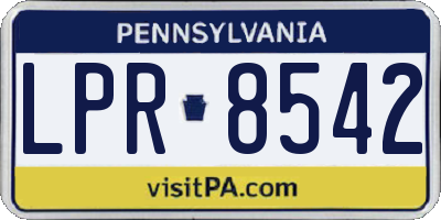 PA license plate LPR8542