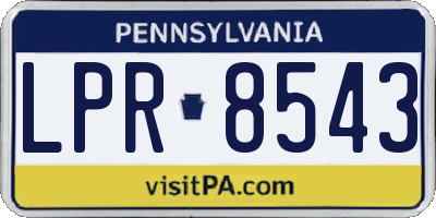 PA license plate LPR8543