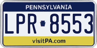 PA license plate LPR8553