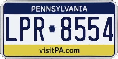 PA license plate LPR8554