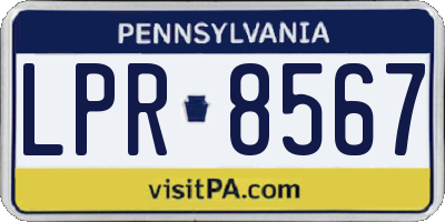 PA license plate LPR8567