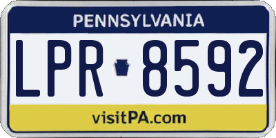 PA license plate LPR8592