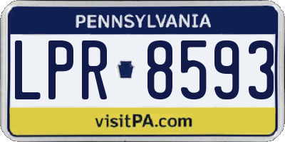 PA license plate LPR8593