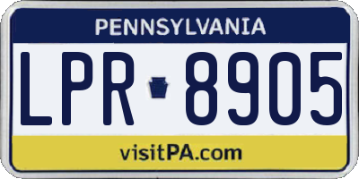 PA license plate LPR8905