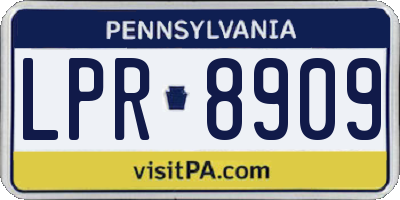 PA license plate LPR8909