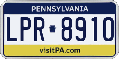 PA license plate LPR8910