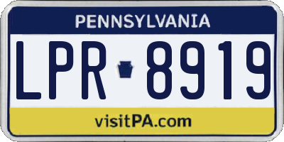 PA license plate LPR8919