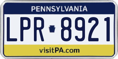 PA license plate LPR8921