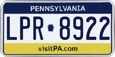 PA license plate LPR8922