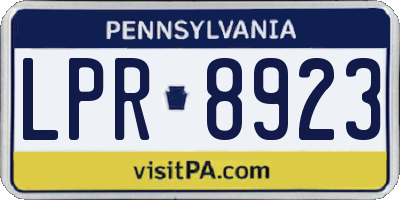PA license plate LPR8923